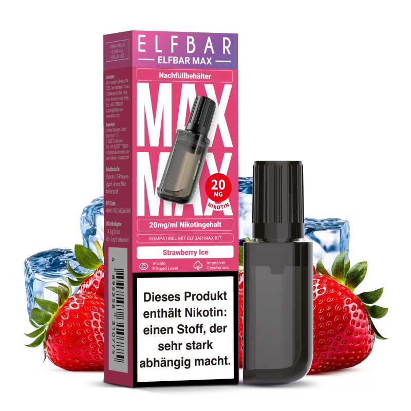 Elfbar Max | Strawberry Ice | Nachfüllbehälter 2...