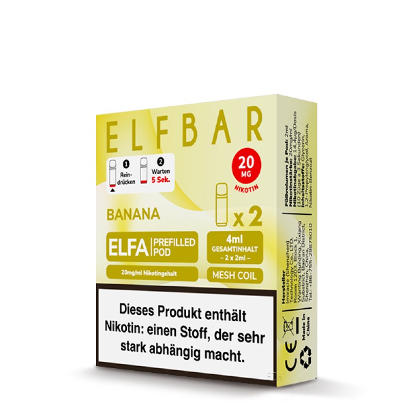 Elfbar | Banane | Elfa Pod (2Stück) 20mg Nikotinsalz