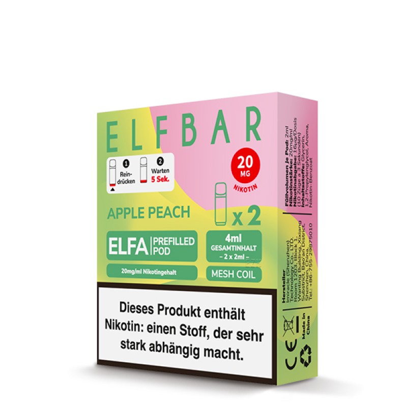 Elfbar | ELFA CP | Apple Peach| 2x Prefilled Pod