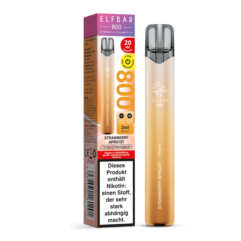 Elfbar 800 | Strawberry Apricot | Einweg E-Zigarette 20mg