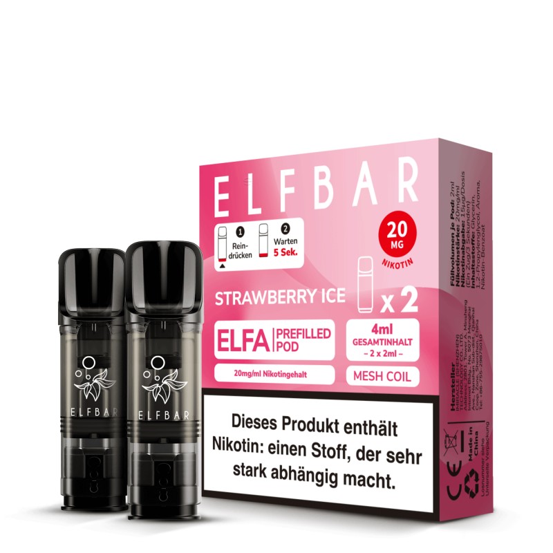 Elfbar | ELFA | Strawberry Ice | 2x Prefilled Pod