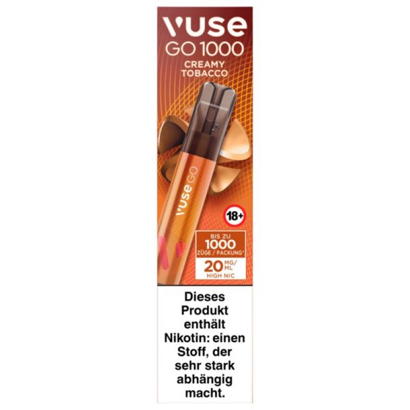 Vuse Go 1000 | Creamy Tobacco | 20mg Nikotin