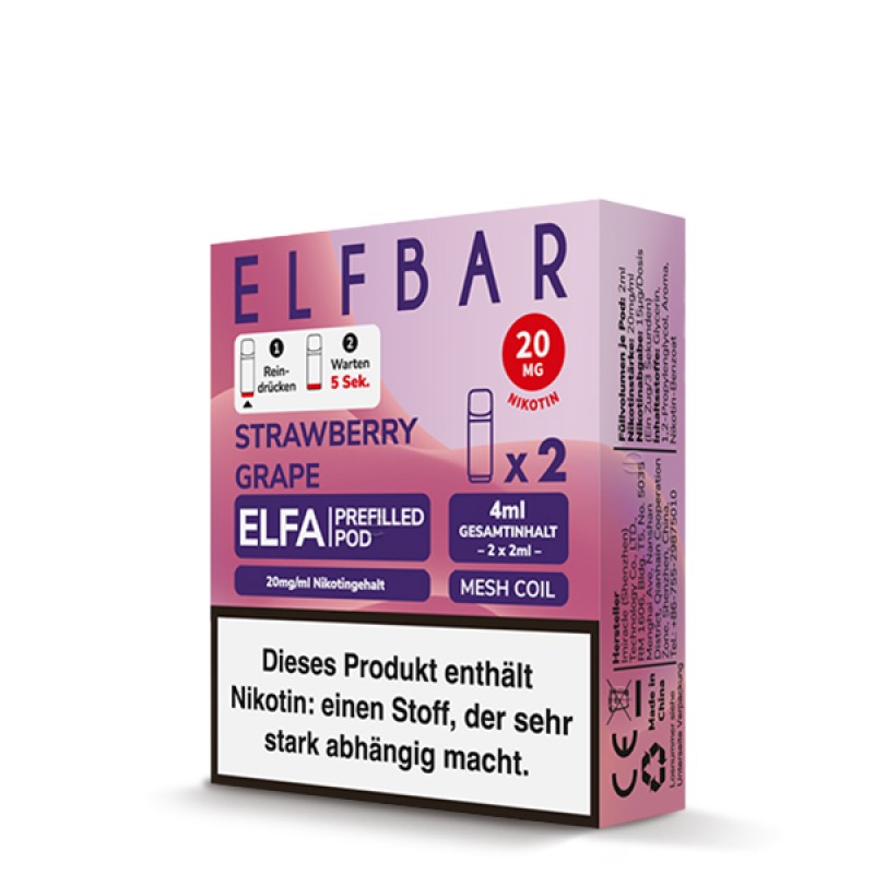 Elfbar | ELFA CP | Strawberry Grape | 2x Prefilled Pod