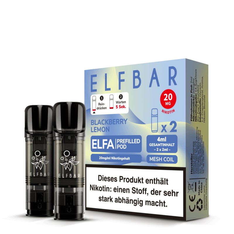 Elfbar | ELFA | Blackberry Lemon | 2x Prefilled Pod