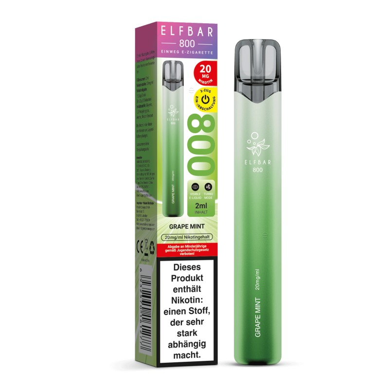Elfbar 800 | Grape Mint | Einweg E-Zigarette 20mg