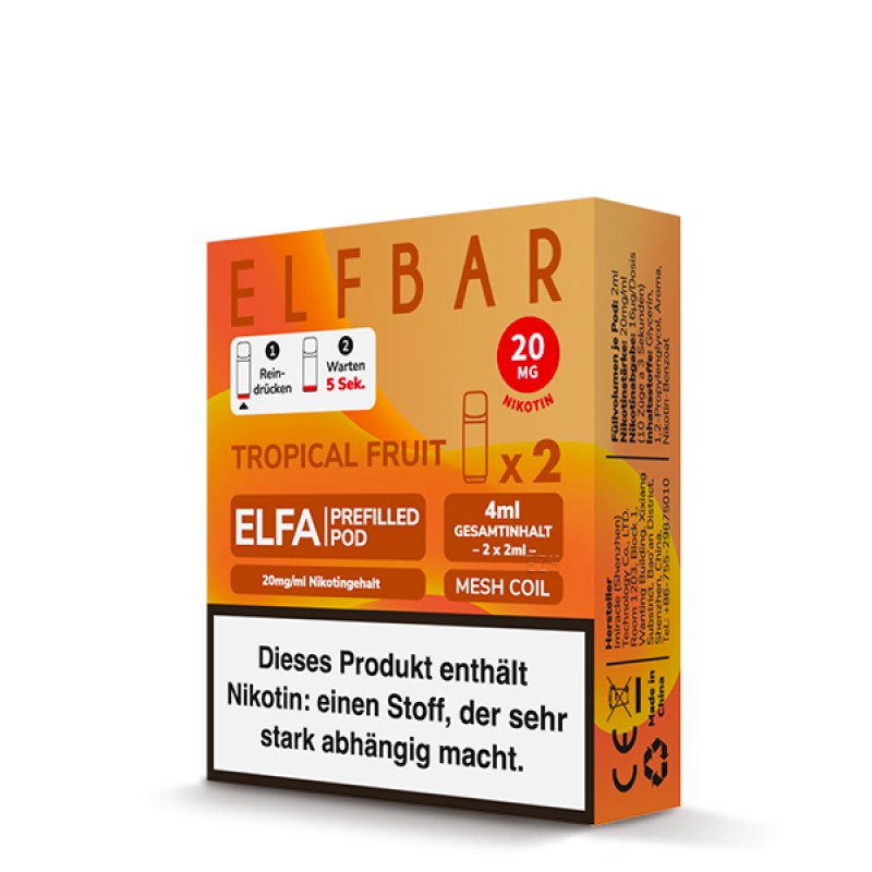 Elfbar | ELFA CP | Tropical Fruit | 2x Prefilled Pod