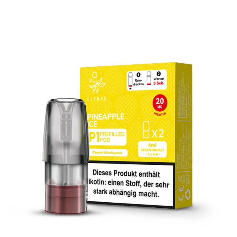 2x Elfbar Mate 500 | P1 Pod | Pinneapple Ice | 20mg Nikotinsalz