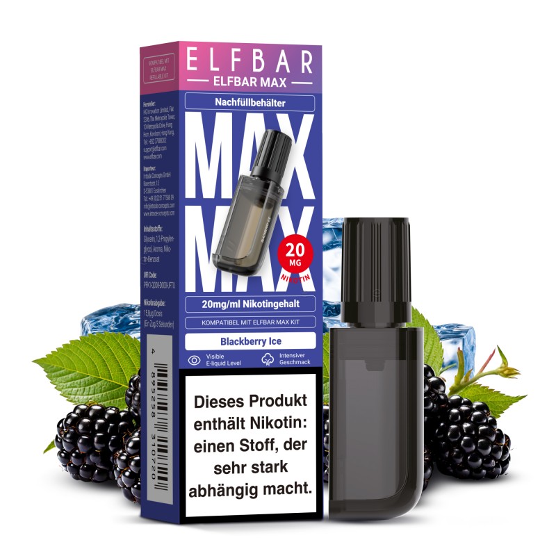 Elfbar Max | Blackberry Ice | Nachfüllbehälter 2...