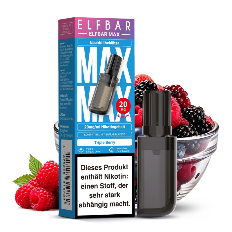 Elfbar Max | Triple Berry | Nachfüllbehälter 20m...