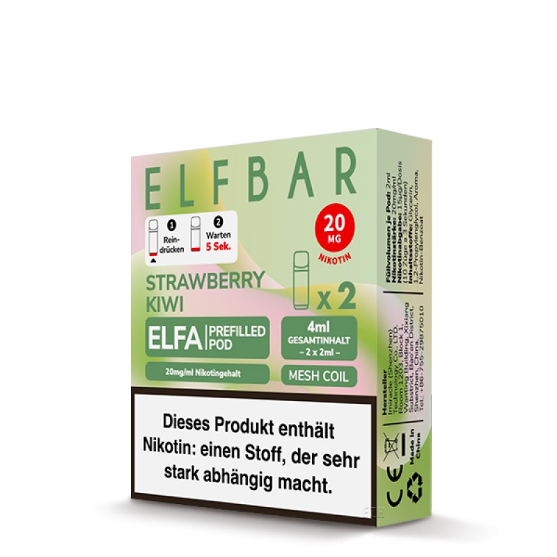 Elfbar | Strawberry Kiwi | Elfa Pod (2Stück) 20mg