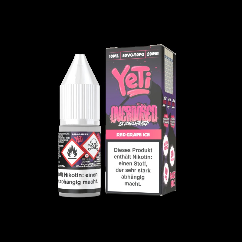 Yeti Overdosed 10ml Liquid | Red Grape Ice | 20mg ...