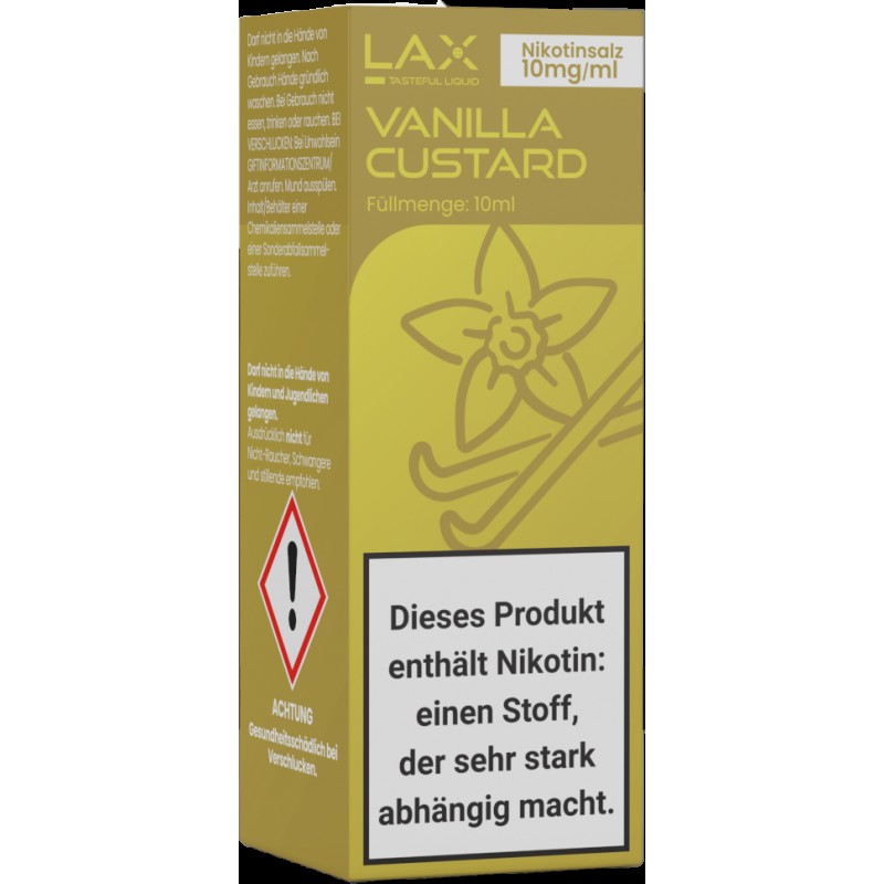 Lax Liquid | Vanilla Custard | 10ml Nikotinsalzliq...