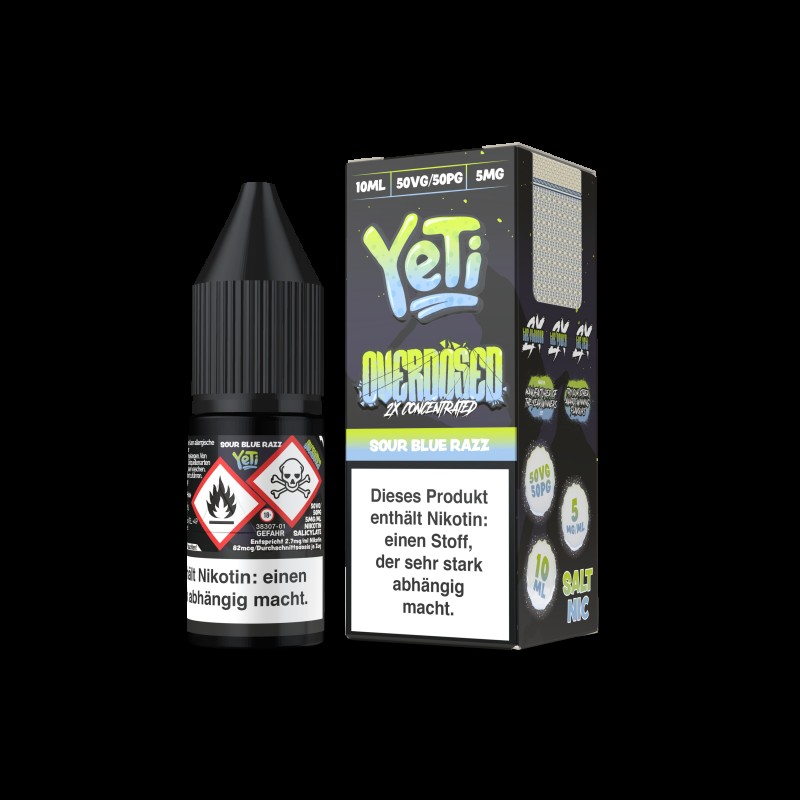 Yeti Overdosed 10ml Liquid | Blue Sour Razz| 20mg ...