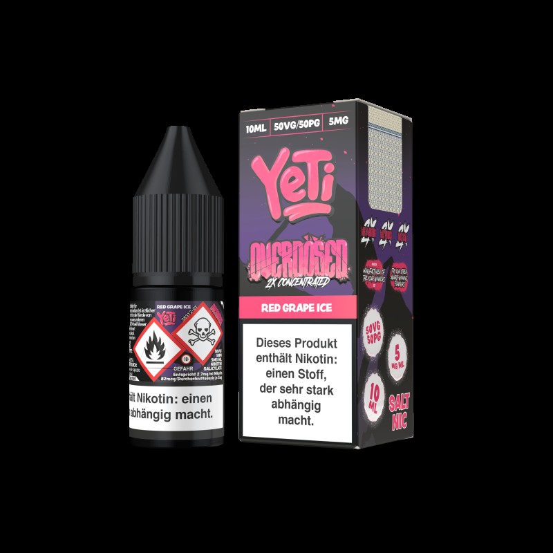 Yeti Overdosed 10ml Liquid | Red Grape Ice | 5mg N...