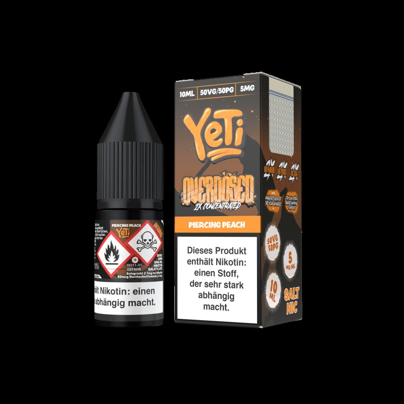 Yeti Overdosed 10ml Liquid | Piercing Peach| 5mg Nikotinsalz