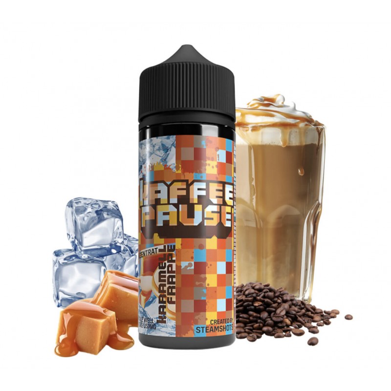 Steamshots Kaffeepause | Karamell Frappe Ice | Longfill Aroma 10ml in 120ml